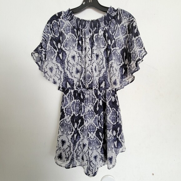 Show Me Your Mumu Rosarita Romper Rattle Rock Blue Snake Print Size Small - Picture 6 of 11